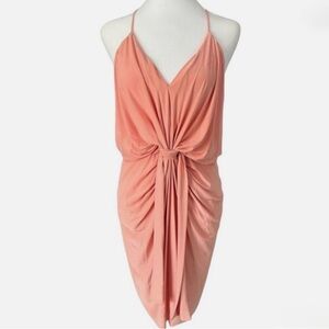 Misa Peach Draped Women's Dress